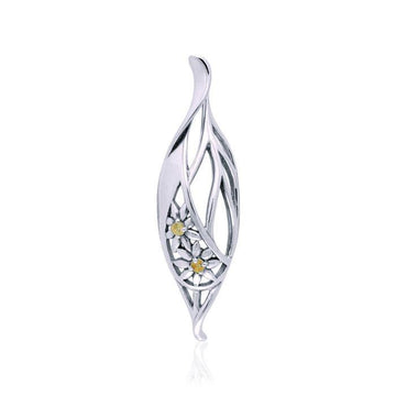 Silver Elegance Daisy Leaf Pendant TPD3343 - Jewelry